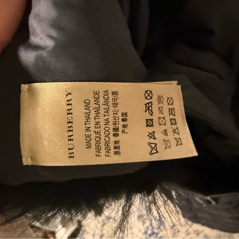 Burberry London Black Belted Down Puffer Coat w/ Removable Faux Fur Hood – XL - Picture 14 of 15